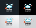 Logo online shopping set on cloud design icon for business template vector illustrator. Royalty Free Stock Photo