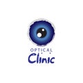 Logo optical clinic. Idea for ophthalmic clinic or eye clinic.