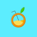 Logo orange beach, perfect for food and beverage establishments Royalty Free Stock Photo