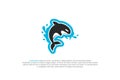 logo orca whale silhouette splash