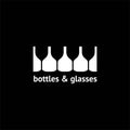 Bottles and glasses logo creative idea Royalty Free Stock Photo