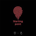 Starting point and location and fingerprint logo creative idea Royalty Free Stock Photo