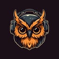 A logo of a owl\'s head, designed in esports illustration style