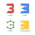 3 Logo pack inspiration free vector art Royalty Free Stock Photo
