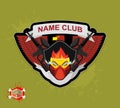 Logo paintball club. Mortal paintball. Guns and mask.