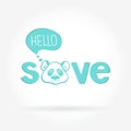 Logo with the panda. Animal Rescue. Logo for pet shops, veterinary clinics.