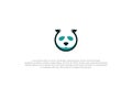 logo panda head leaf minimalist