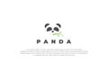 logo panda head silhouette eating bamboo