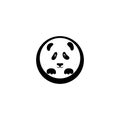 Logo panda, icon panda. Adorable panda bear snout flat vector illustration. Cute wildlife jungle animal muzzle cartoon. Close up Royalty Free Stock Photo