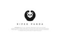 logo panda muscle gym sport