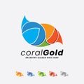 Marina Beach Coral Oyster Gold Fashion Logo