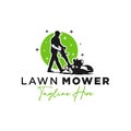 logo of person mowing golf course grass Royalty Free Stock Photo