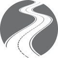 Logo with perspective of curved road Royalty Free Stock Photo