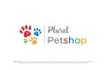 logo pet paw colorful pet shop