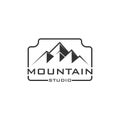 Logo photo camera and mountain