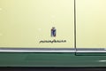 Logo of Pinifarina designer company on Ferrari 250 Europa vintage car Royalty Free Stock Photo