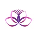 Logo pink lotus flower spa symbol yoga vector image illustration graphic design Royalty Free Stock Photo