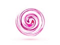 Logo pink spiral waves swirl cosmetic industry vector