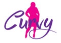 Logo plus size woman. Curvy symbol. Vector illustration Royalty Free Stock Photo