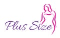 Logo plus size woman. Curvy woman symbol, logo. Vector illustration Royalty Free Stock Photo
