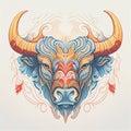 logo portrait bull, buffalo Generative AI