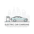 Logo of Power Supply Plug Charger, Electric Car Charging, Renewable Energy Symbol