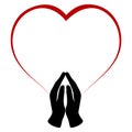 logo of praying hands with heart symbol