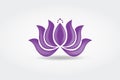 Logo purple lotus elegance flower Royalty Free Stock Photo