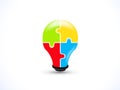 Logo puzzle bulb light ideas vector image design Royalty Free Stock Photo