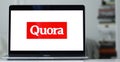 Logo of Quora displayed on the screen of a laptop