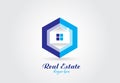Logo real estate house vector Royalty Free Stock Photo