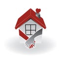 Logo real estate first buyers couple. Sweet home Royalty Free Stock Photo