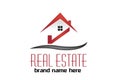 Logo real estate house red check insurance concepts icon image graphic illustration