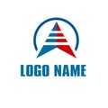 A LOGO RED BLUE Modern logo design