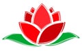 Logo red flower. Royalty Free Stock Photo