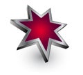 Logo red metallic star - vector Royalty Free Stock Photo