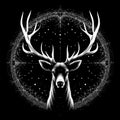 a logo of a reindeer on a black background Royalty Free Stock Photo