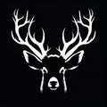 Logo of a reindeer on a dark background Royalty Free Stock Photo