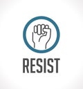 Logo resist - fist as symbol of resistance