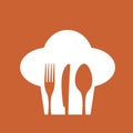 Logo Restaurant. Fork, knife, spoon