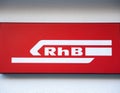 The logo of the Rhaetian Railway in Switzerland