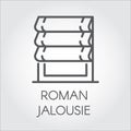 Logo of roman jalousie. Label for home and office interior design concept, shop catalog, online shops and other projects