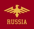 Logo Russia, the proud eagle, heraldry. Vector illustration, a flat style.