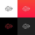 Logo SB. Linear logo of the letter s and b for companies and brands with a red gradient.