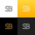 Logo SB. Linear logo of the letter s and b for companies and brands with a yellow gradient.