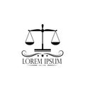 Logo scales and crown. logo of a notary, a lawyer, a symbol of justice and law