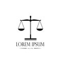 Logo scales and crown. logo of a notary, a lawyer, a symbol of justice and law