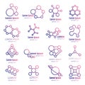 Logo scientific research, science logo icon set Royalty Free Stock Photo