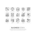 Logo Set of Analytics, Monitoring and Management Business model and Strategy Royalty Free Stock Photo
