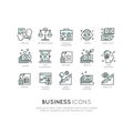 Logo Set of Analytics, Monitoring and Management Business model and Strategy Royalty Free Stock Photo